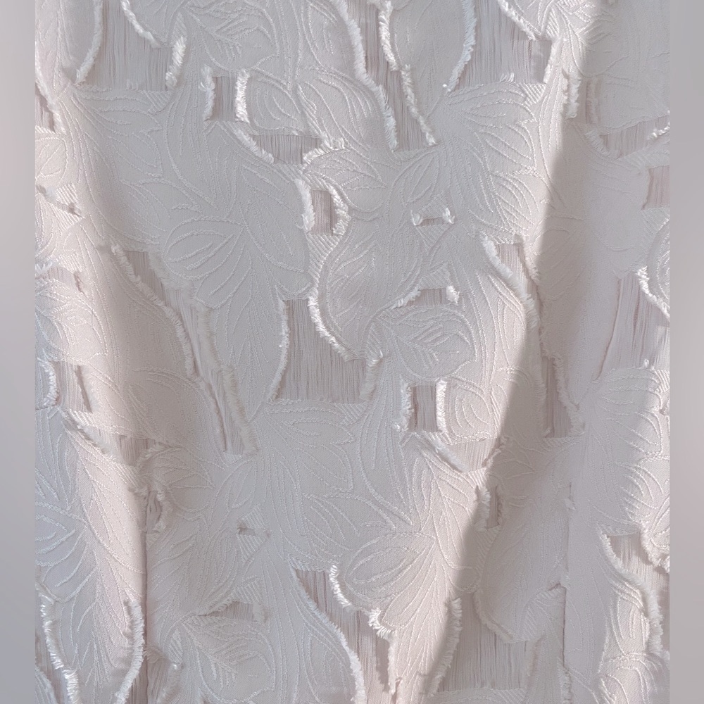 H&M Textured Floral Pleated Mini Dress Size 6 Light Pink Feminine Elegant Chic - Picture 7 of 9